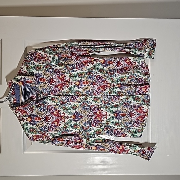 Tommy Hilfiger Colorful Tailored Paisley Print Button Down Collared Shirt Size S - Picture 1 of 9